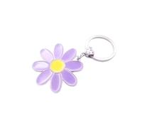ZONABSQQ Llavero de girasol esmaltado, llavero de Margarita de aleación, bolso, mochila, colgante, decoración(Purple)