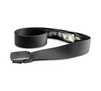 ZONADAH Cinturón de viaje ajustable para dinero, cinturón de seguridad con bolsillo oculto para efectivo, cinturón para dinero para hombres, cinturón táctico unisex, cinturón de bolsillo, negro