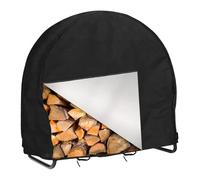 ZONADAH Funda para leñero, 122 x 61 x 124 cm, Redonda, para leñero, Tela Oxford, Impermeable, Resistente a los Rayos UV, para Todas Las Estaciones, Funda Protectora, Color Negro