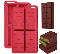ZONBBEE Molde Silicona Chocolate Profundidad 21mm, 2 Pcs Moldes Tableta Chocolate Turron Grandes para Barra Chocolat Forma Dubai y Reposteria