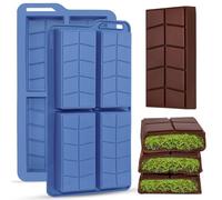 ZONBBEE Molde Silicona Chocolate Profundos 21mm, Moldes Tableta Chocolate Grandes Antiadherentes para Forma Barra Chocolat Dubai y Reposteria y Pasteleria