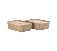 Zone Denmark Cajas de almacenamiento Pulp 32x48 cm 2-pack Natural Brown