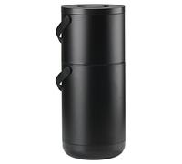 ZONE DENMARK FH-26521 Cubo de Basura Circular, 31,5 x 65,5 cm, 22+12 litros, Negro, Acrilonitrilo butadieno estireno Metal, 28 cm