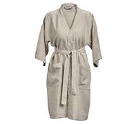 Zone Denmark Inu - Kimono de lino 100 % para mujer, talla única, color natural