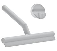 Zone Denmark Limpiaparabrisas de Ducha con Soporte, Soporte de Pared magnético con Cinta Adhesiva 3M, Silicona y plástico, Inoxidable, 21 x 17 x 3,5 cm, Gris Suave (Gris)
