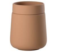 Zone Denmark Nova One - Caja de almacenamiento de cerámica con tapa para guardar utensilios de baño (8,4 cm de diámetro, 10 cm de altura, 290 ml), color mandarín
