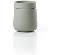 ZONE DENMARK Nova One - Caja de cerámica con tapa para utensilios de baño como almohadillas de algodón y bastoncillos de algodón, diámetro de 8,4 cm, altura de 8,6 cm, capacidad de 290 ml, color verde