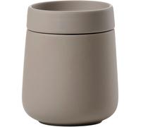 Zone Denmark Nova One - Caja de almacenamiento de cerámica con tapa para guardar utensilios de baño (8,4 cm de diámetro, 10 cm de altura, 290 ml), color marrón