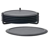 Zone Denmark Singles - Juego de 6 Posavasos de Silicona para Vasos, Vasos de cóctel, diámetro de 10 cm, Altura de 3,1 cm, Color Negro