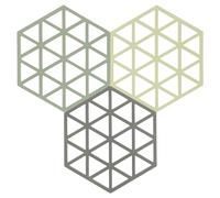 Zone Denmark Triangles - Salvamanteles de silicona, resistentes al calor hasta 250 °C, posavasos decorativos para ollas y sartenes, aptos para lavavajillas, 3 unidades, 16 x 14 cm