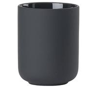 Zone Denmark Ume - Vaso para Cepillo de Dientes, Soporte para Cepillo de Dientes, de gres, cerámica, Bonito y práctico, diámetro de 8,3 cm, Altura 10,3 cm, Color Negro