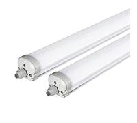ZONE LED Juego de 2 lámparas LED para ambientes húmedos, 120 cm, 36 W, 4320 lúmenes, luz blanca neutra, 4000 K, IP65, lámpara de tubo, lámpara de sótano, lámpara de techo para habitaciones húmedas