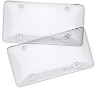 Zone Tech Clear License Plate Cover Frame Shields - 2-Pack All Weather Novelty/License Plate Bubble Shields -Fits Any Standard US Plates-Protects Front and Back License Plates