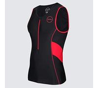 ZONE3 Camiseta de Hombre Activate Tri para Mujer, Negro/Rojo, S