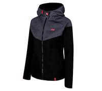 ZONE3 Women's Cotton Casual Capucha, Mujer, Negro/Gris/Cora, Small