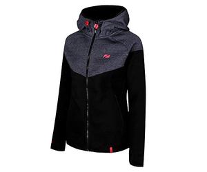 ZONE3 Women's Cotton Casual Capucha, Mujer, Negro/Gris/Cora, Small