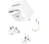 Zonebee Cargador GaN de 65 W ultra rápido con cable retráctil, puertos USB C dobles intercambiables, enchufe de Reino Unido, UE, AU/EE. UU., compatible con MacBook, iPad, iPhone, Samsung, Pixel, HP