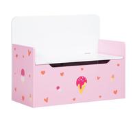 ZONEKIZ 2 en 1 Banco Infantil con Baúl de Almacenamiento para Niños de +18 Meses Carga 50 kg 60x30x50 cm Rosa Aosom España