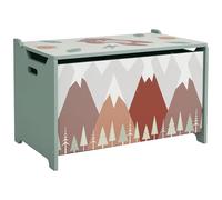 ZONEKIZ banco para niños con espacio de almacenamiento, caja de juguetes con tapa, baúl de juguetes con diseño de animales lindos, bisagra de seguridad de la tapa, asa, para la habitación de los