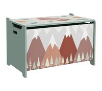 ZONEKIZ Cajas de Almacenamiento Niños 3-8 Años 2 Asas 60x37x39 cm Verde