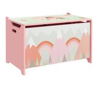 ZONEKIZ Cajas de Almacenamiento para Niños 3-8 Años 2 Asas 60x37x39 cm Rosa | Cajas de Juguetes, Estampado de Osos, Carga 20 kg, para Libros Ropas, Dormitorio Salón Comedor