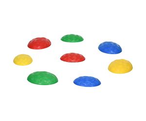 ZONEKIZ Conjunto de 8 Piezas Piedras de Equilibrio Apilables con Base Antideslizante para Entrenamiento de Equilibrio Multicolor Aosom España