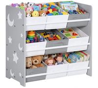 ZONEKIZ Estantería Infantil con 9 Cajas de Tela no Tejida 63x30x60 cm Gris