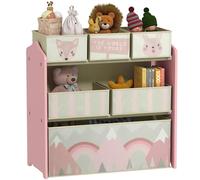 ZONEKIZ Estantería Infantil para Juguetes con 6 Cajas 63x30x66 cm Rosa