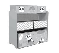 Zonekiz estantería infantil para juguetes con 6 cajas de tela no tejida extraíbles organizador juguetes para niños de 3-8 años para dormitorio guardería 63x30x66 cm gris y blanco 63 cm