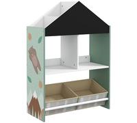 ZONEKIZ Estantería para Juguetes Pizarra Pintable 62,4x26,5x90 cm Verde