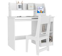 Zonekiz Juego De Escritorio Y Silla Para Niños De +5 Años Con 2 Cajones Blanco