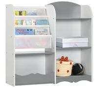 ZONEKIZ Organizador de Juguetes Estantería Infantil 85x26x84 cm Gris