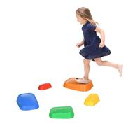 ZONEKIZ Piedras de Equilibrio para Niños de 3-8 Años Conjunto 5 Piedras de Cruce de Río para Entrenamiento de Equilibrio y Promover la Coordinación 36x27,5x31 cm Multicolor