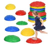 ZONEKIZ Piedras de Equilibrio para Niños de 3-8 Años Conjunto de 8 Piezas Bloques de Equilibrio Apilables con Base Antideslizante para Entrenamiento de Equilibrio y Promover la Coordinación Multicolor
