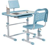 ZONEKIZ Pupitre Infantil 80x49.5x104 cm Azul y Blanco