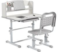 ZONEKIZ Pupitre infantil 80x54.5x104 cm gris y blanco