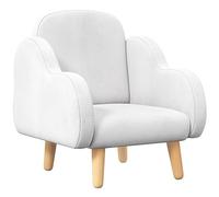 ZONEKIZ Sillón para Niños Sillón Infantil Diseño de Nube con Tacto Súper Suave y 4 Patas para Niños de 18-36 Meses Carga 40 kg 46x51x55 cm Blanco