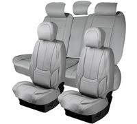 ZONETECH Juego Completo de 5 Fundas de Asiento de Coche para Coche, Protectores de Asiento de Coche de Piel de napa Impermeables, Juego Completo, Ajuste Universal para la mayoría de sedanes, SUV