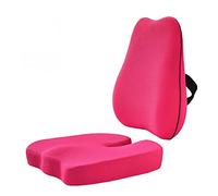 ZONEWD Cojín de silla para silla de oficina, almohada de apoyo lumbar para silla, cojín de asiento de coche, soporte de espalda almohada de espuma viscoelástica lavable, rosa, 45 x 40 x 12 cm