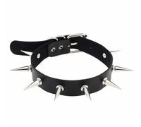 ZONEWD Gargantilla con Puntas, Collar Punk para Mujer y Hombre, Collar con Remaches tachonados de Cuero Negro, joyería gótica, Accesorios góticos