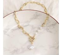 ZONEWD Gargantilla de Perlas en Capas, Cadenas Gruesas con Colgante, Collar para Mujer, Gargantilla de Moda, joyería para el Cuello