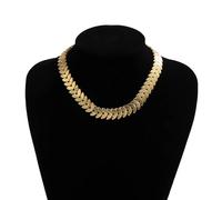 ZONEWD Lacteo, Collar de Cadena de Cuello Corto con Forma de pétalos de Color Dorado a la Moda, Gargantilla para Mujer, joyería, Collar, Collares para clavícula, Regalos para Fiesta