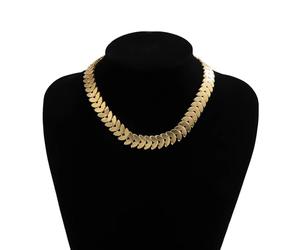 ZONEWD Lacteo, Collar de Cadena de Cuello Corto con Forma de pétalos de Color Dorado a la Moda, Gargantilla para Mujer, joyería, Collar, Collares para clavícula, Regalos para Fiesta