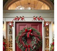 ZoneYan 2 Piezas Esquina Puerta Navidad Decoración, Decoración Marco Puerta Navidad, Creativa Marco Puertas Navideña Adornos, Madera Decoraciónes Esquina Puertas Navideña (Papá Noel)