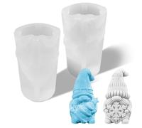 ZoneYan 2 Piezas Moldes de Silicona para Velas Navidad, Molde Silicona Gnomo, Molde de Siliconas 3D, Moldes para Velas de Navidad para Velas Aromáticas, Chocolate, DIY Decoración Navideña