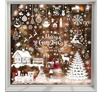 ZoneYan 236 Pcs Pegatinas Navidad Ventana, 9 Hojas Pegatinas Ventanas Cristal Navidad de PVC, Copo de Nieve Adornos de Navidads para Ventanas Reutilizables, Adhesivos Navideñas Decoracion