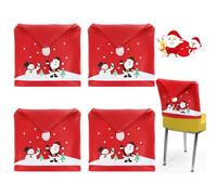 ZoneYan 4 Piezas Fundas para Sillas Navideñas, Cubierta de la Silla de Comedor Navidad, Funda Trasera de Silla con Temática Navideña, para Decoración de Mesa de Navidad(49cm x 60cm)