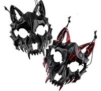 ZoneYan Mascaras de Terror, 2 Piezas Máscara Hombre Lobo, Máscara de Halloween, para Halloween, Carnaval, Fiesta, Cosplay, Mascarada
