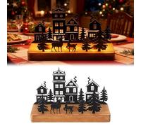 ZoneYan Portavelas Navidad Vela Decorativa, Portavelas, Corona de Adviento Porta Velas, Candelabros para Velas Negro, para Manualidades, Corona de Adviento, Centro de Mesa Comedor