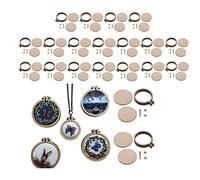 Zonfer 20pcs Mini Bastidor De Bordado Colgante Artesanía De Madera Marco De Punto De Cruz Colgante Que Hace Herramientas De Bricolaje Hecho a Mano Fuentes De Costura M